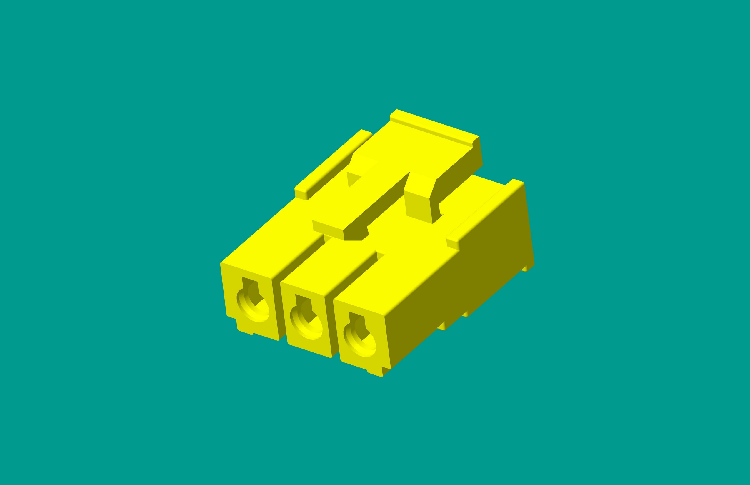 2.1洗衣機塑件-3孔黃色