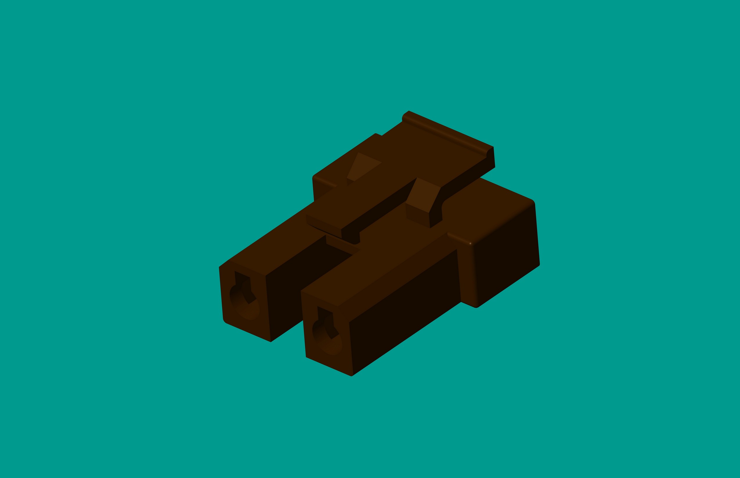 2.1洗衣機塑件-2孔棕色